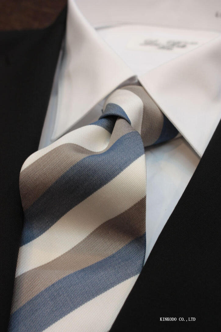 ALBENI 1905（アルベニ1905）イタリア製 ワイドレジメンタルタイ／ブルー×ブラウン×ホワイト