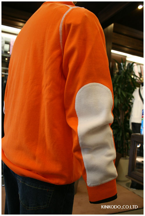 I ROCCHIジップアップセーター、オレンジ袖口