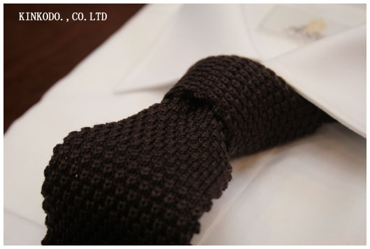 ウールニットタイ 無地のブラウン