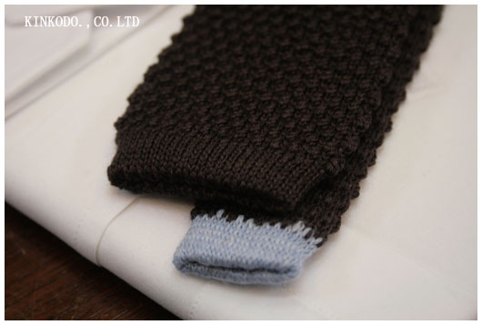 ウールニットタイ 無地のブラウン