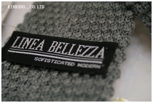 ウールニットタイ 無地のグレイ