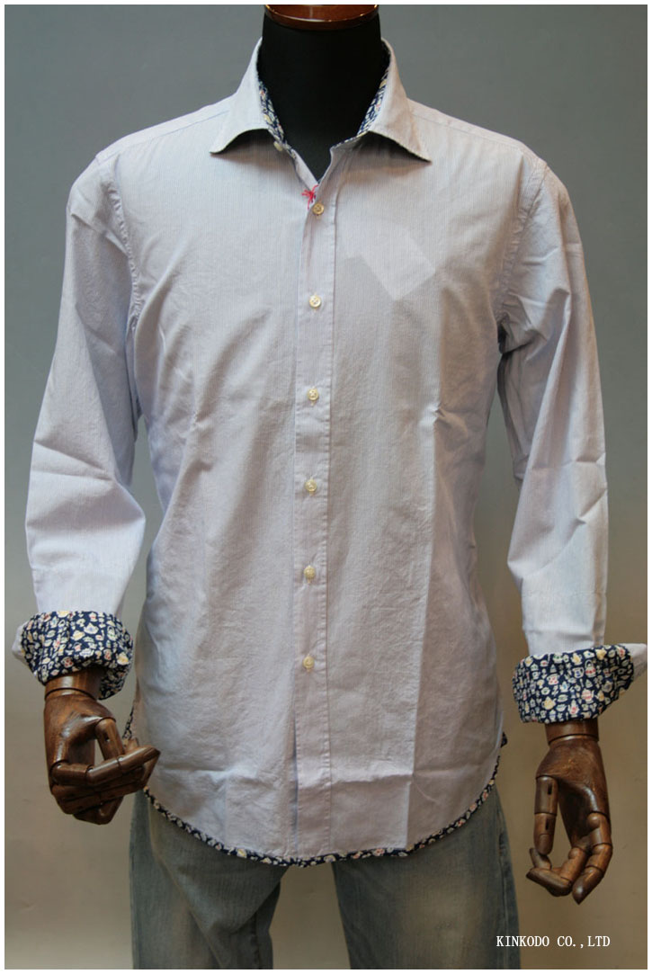 STORIA 【ストーリア】衿・袖裏・裾にプリント生地を配したシャツ入荷しました。