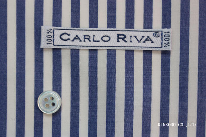 NO-CA41835|Carlo Riva 170/2 ポプリン(綿100%)ネイビー×ホワイト/ロンドンストライプ