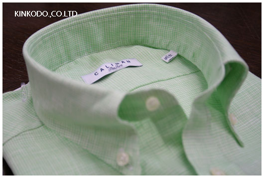CALIBAN グリーン麻シャツ