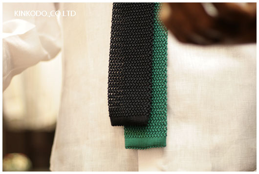 カンティーニ、ニットタイグリーン