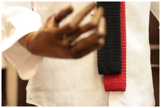 カンティーニ、ニットタイ オレンジ