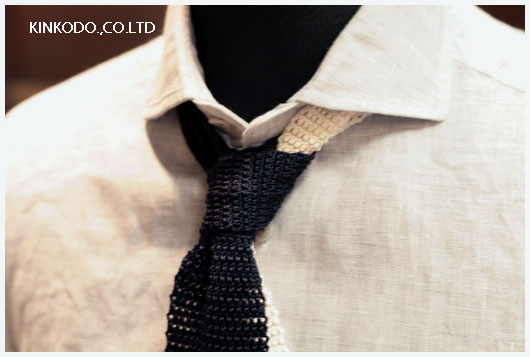 カンティーニ、ニットタイ ホワイト