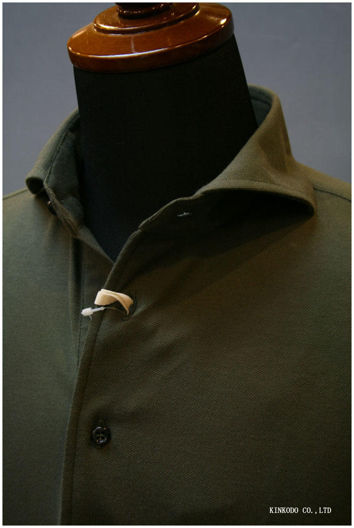 カッタウェイカラーの鹿の子のポロシャツ Guy Rover ギ・ローバー