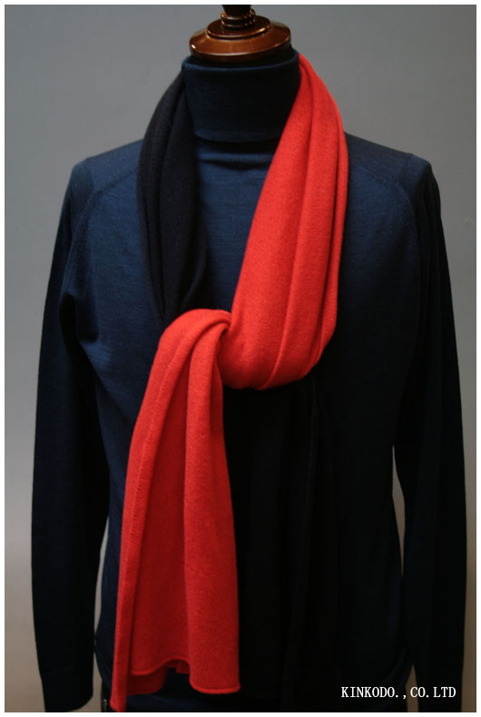 Johnstons(ジョンストンズ)カシミヤ100%ツートーンカラーニットストール
