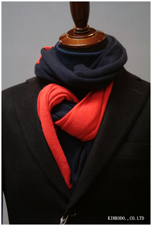 Johnstons(ジョンストンズ)カシミヤ100%ツートーンカラーニットストール