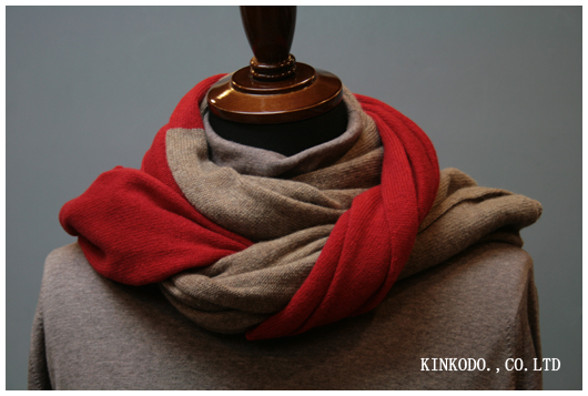 Johnstons(ジョンストンズ)カシミヤ100%ツートーンカラーニットストール