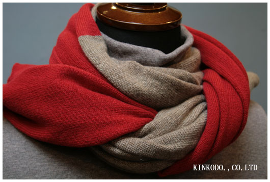 Johnstons(ジョンストンズ)カシミヤ100%ツートーンカラーニットストール
