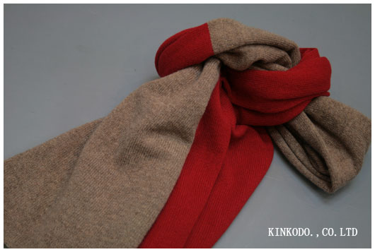 Johnstons(ジョンストンズ)カシミヤ100%ツートーンカラーニットストール