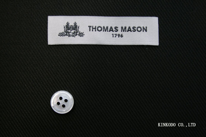 NO-766　ツイル（綾織り）の黒無地生地　Thomas Masonトーマスメイソン社製生地　綿100％