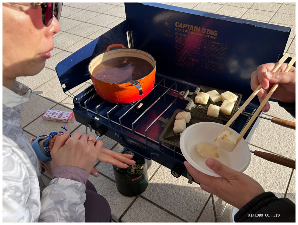 ぜんざい調理中