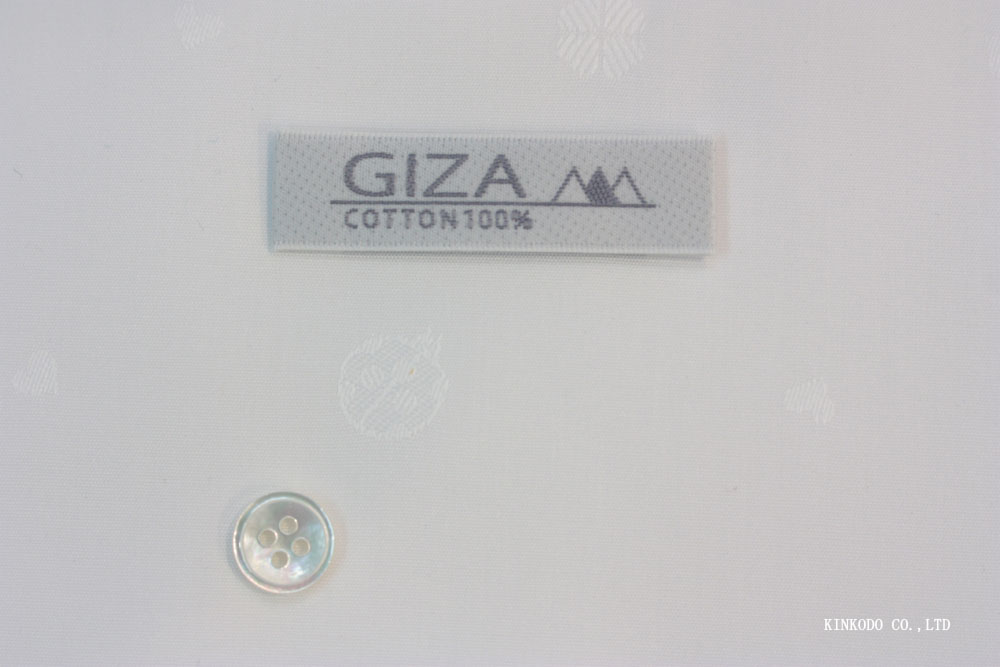 NO-10532517　GIZA100番手双糸 　幸運モチーフの白ジャガード生地　エジプト綿100％

