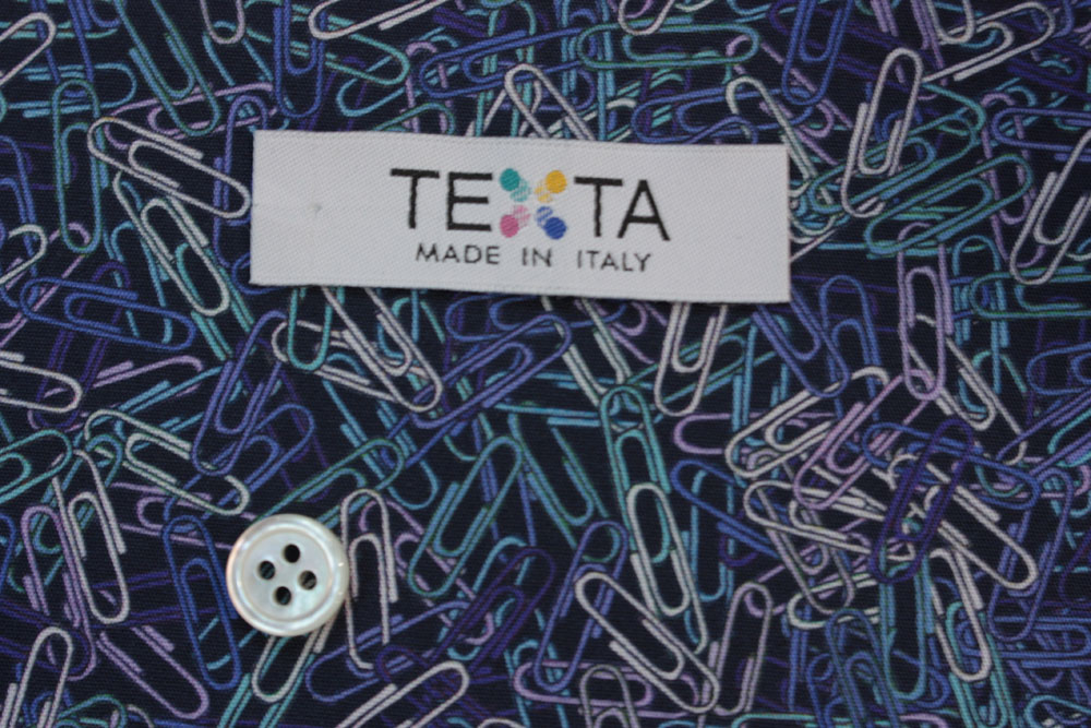 NO-10558390　クリップをモチーフにしたアート調プリント生地　TEXTA　テキスタ社製生地　綿100％
