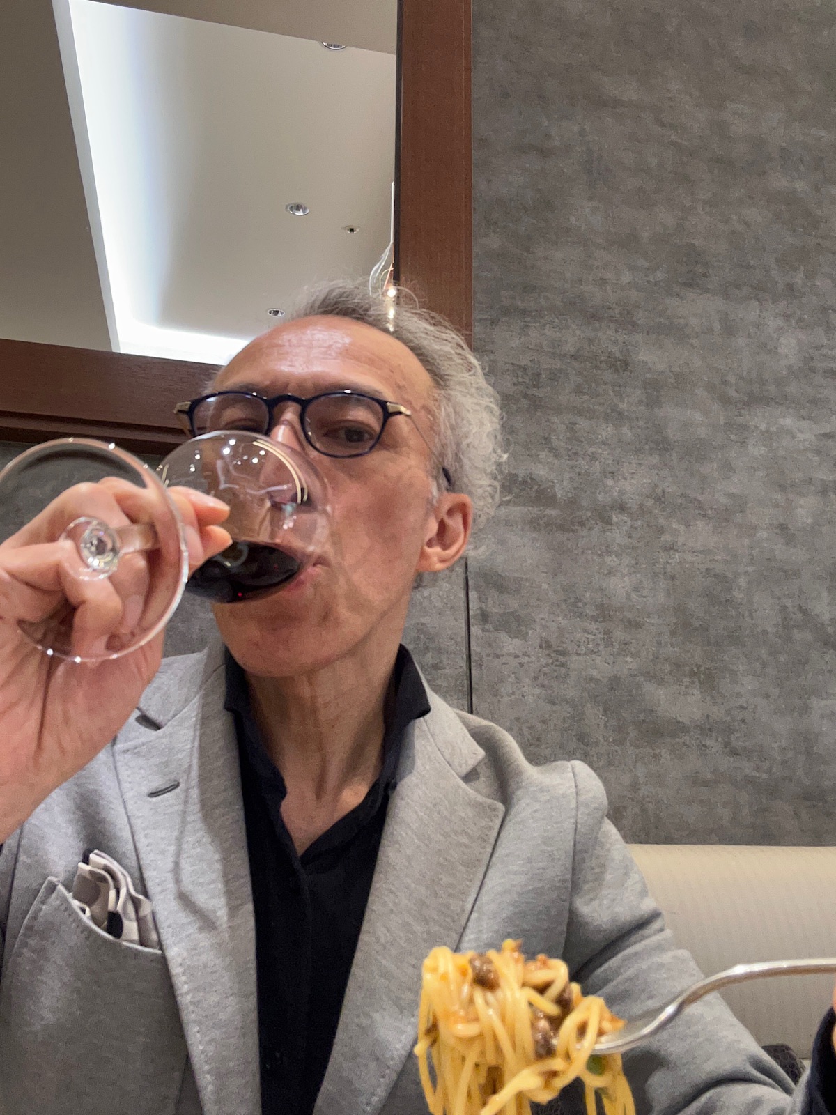 パスタとワイン