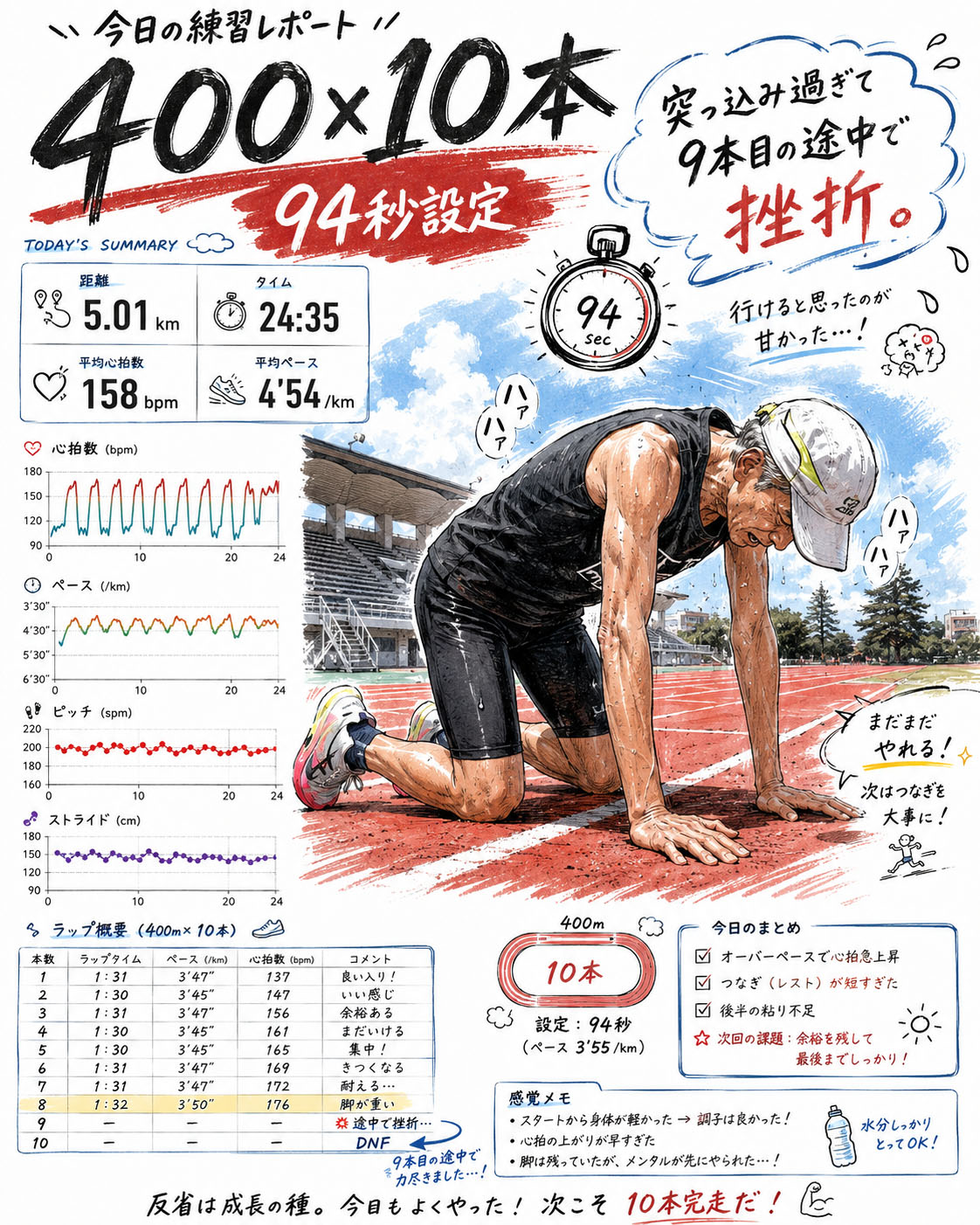 400×10本挫折のイラスト