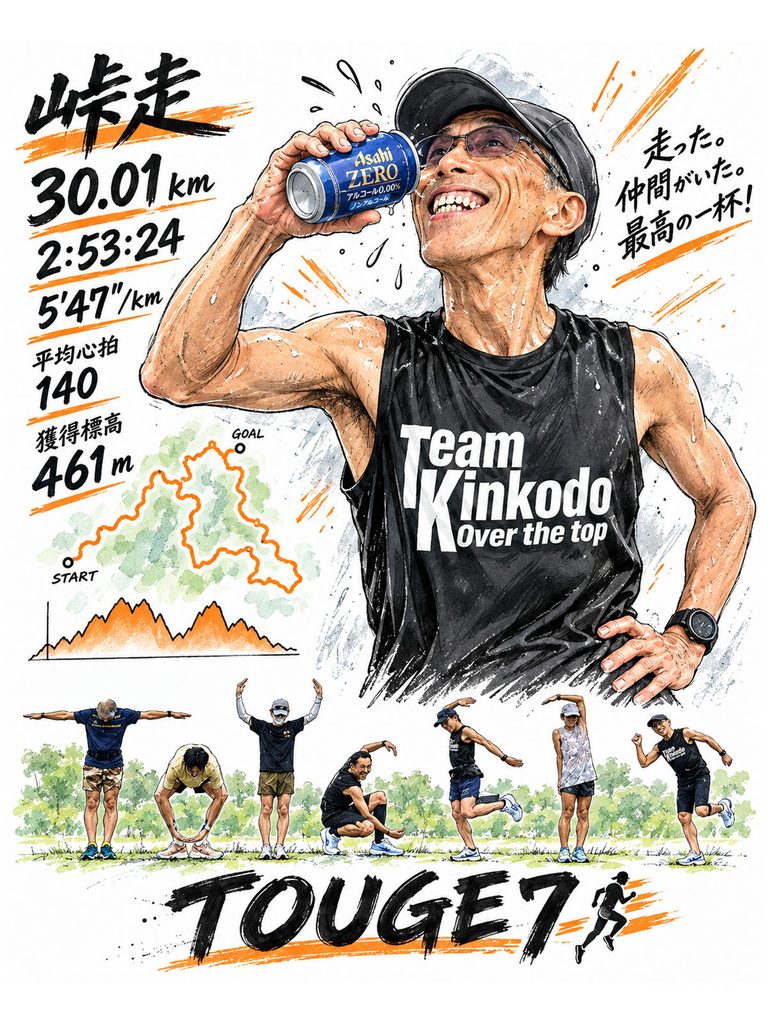 ノンアルコールビールを飲み干す。