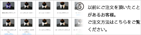 一度お作り頂いたことがあるお客様がオーダーシャツの通販をご注文を頂く方法