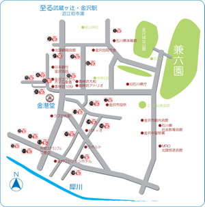金港堂周辺駐車場マップ福井県や富山県からオーダーシャツをご注文頂けるお客様