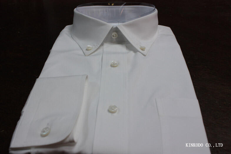 神奈川県M様トーマスメイソン100番手白で作ったボタンダウンシャツ