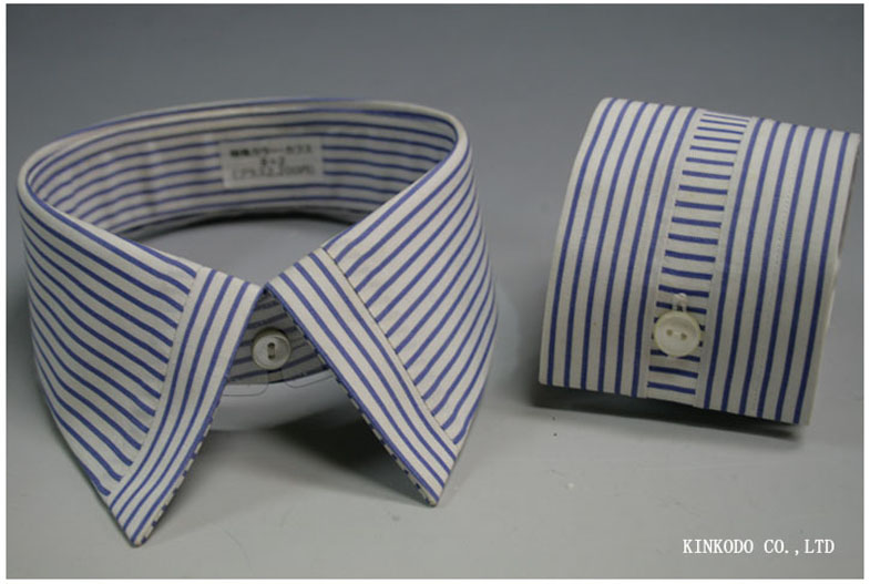 衿羽根の先とカフスの中央のストライプの方向を逆に デザイン番号「K2」