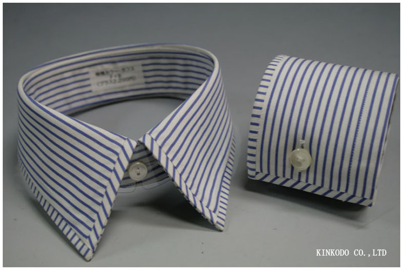 衿羽根の先、カフスの先をカットし ストライプの方向を変えたデザイン。 デザイン番号「K6」