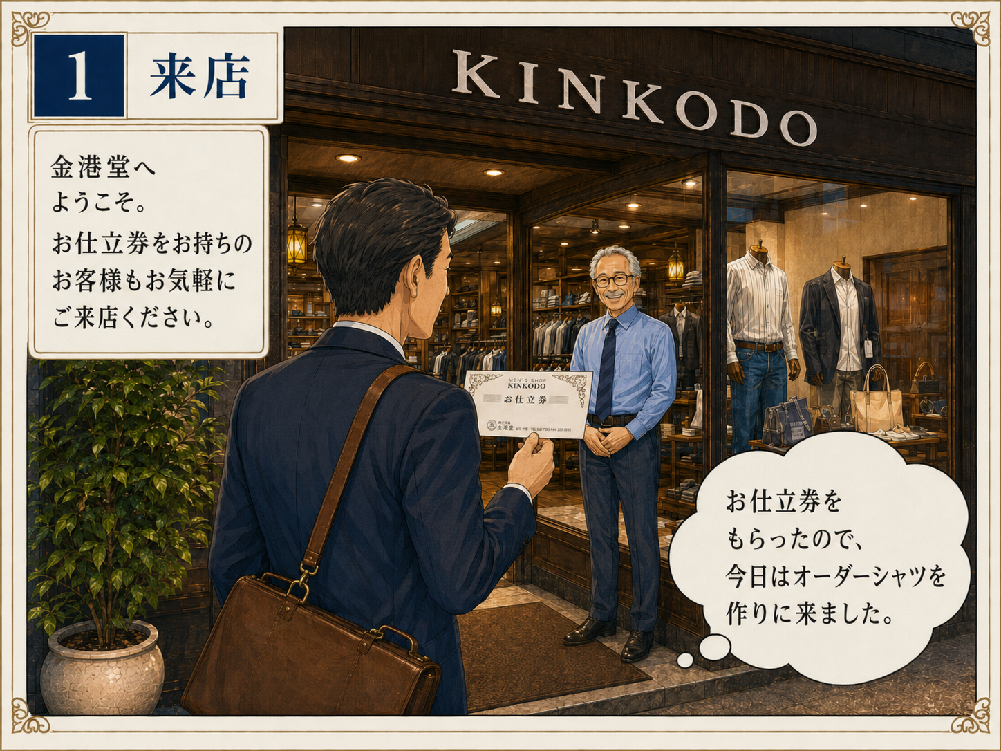 お仕立券をお持ち頂いてのご来店