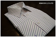 衿・カフスをバイアス、衿後ろを谷で継ぎ