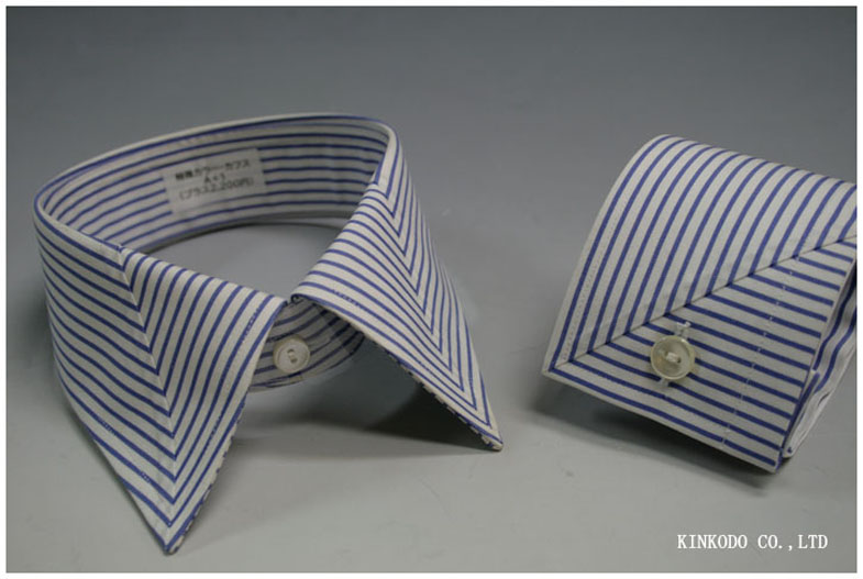 衿羽根とカフスをバイアスに裁断し繋げたデザイン（K1）