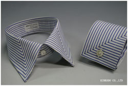 衿羽根とカフスをバイアスに裁断し繋げたデザイン（K1）