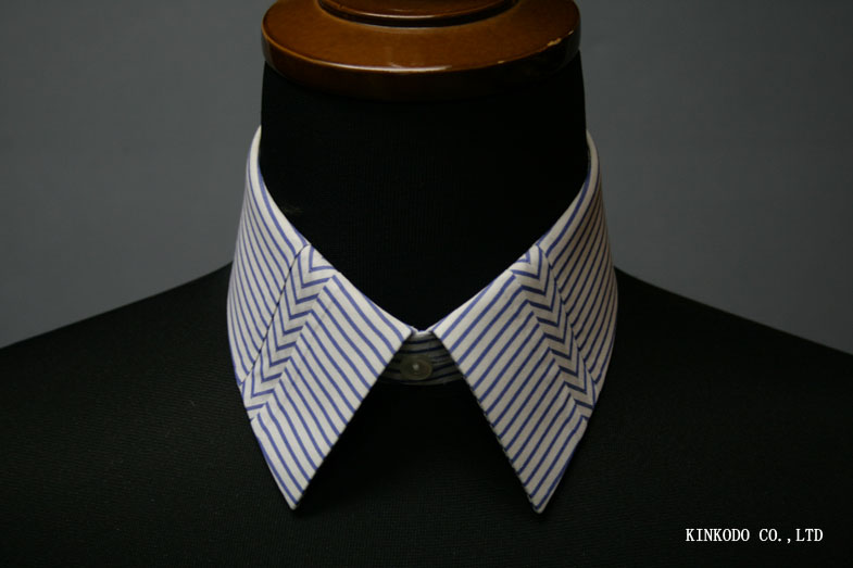 K5 衿羽根中央をカットしヘリンボーン状に組み替えたディテール