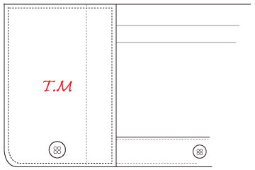 （6）カフス中央に刺繍