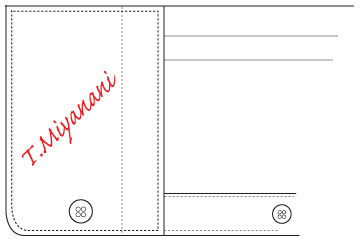 （5）カフスに斜め刺繍