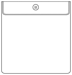 フラップ＋ボタン付きポケット