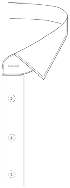 比翼前立て（フライフロント／隠しボタン）