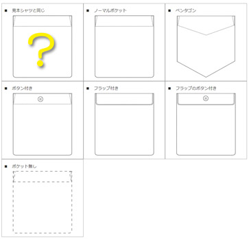 ポケットの選択